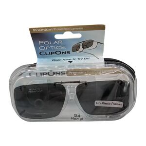 Polar Optics Premium Polarized Clip-On Sunglasses 54 Rec P Gray